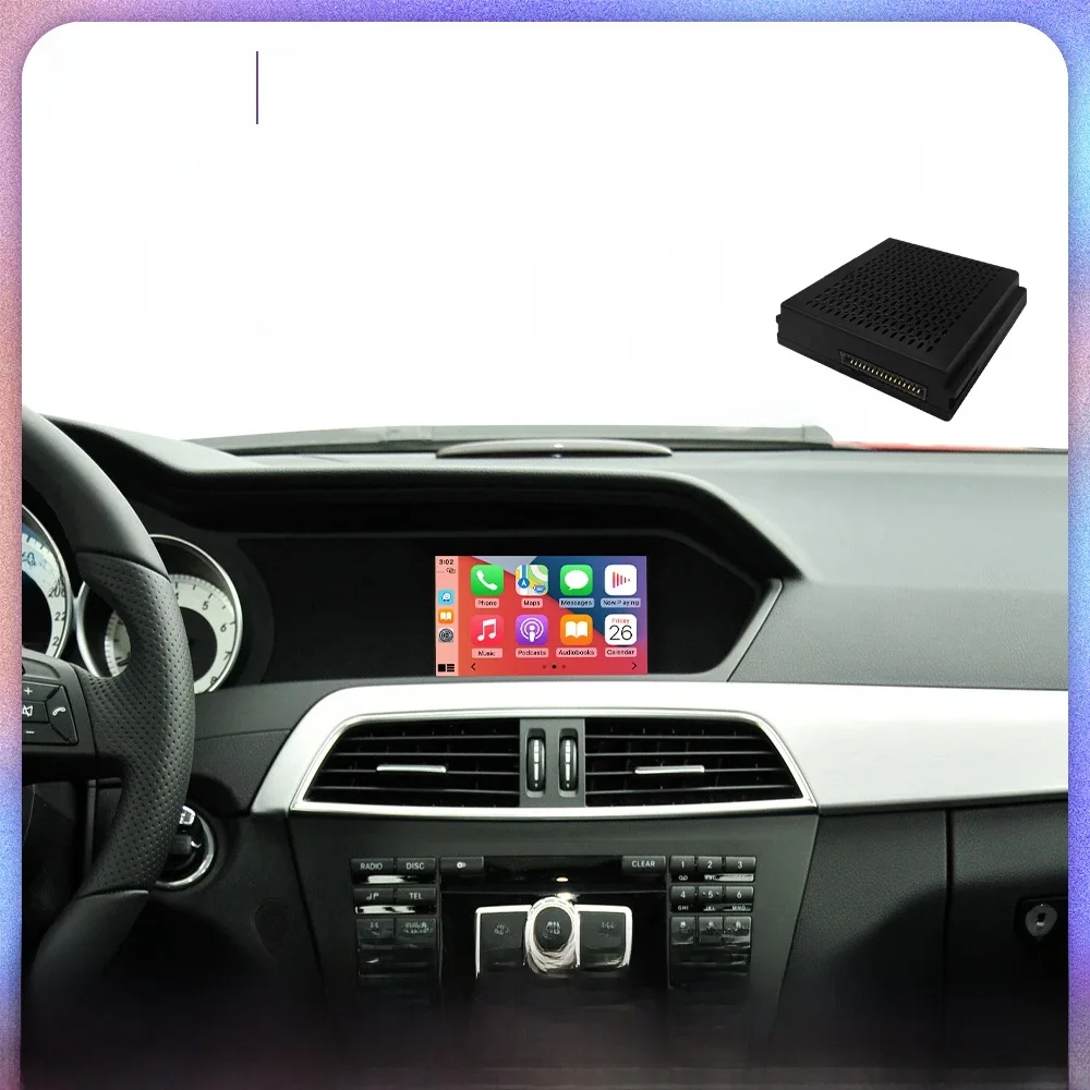 Road Top Wireless Carplay Android Auto dla Mercedes Benz C Class W204 NTG4.5 Plug And Play Airplay Mirror Link USB Kamery wideo — 2