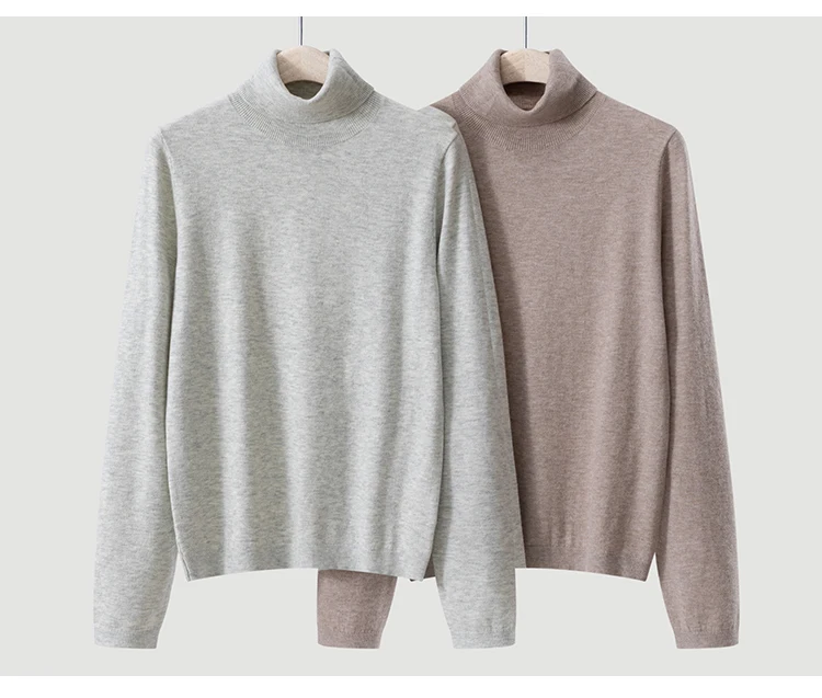 MZ62020 Damen Rollkragenpullover aus Kaschmir-Modal-Mischung, Langarm, Weiche Textur, Oberteil für Herbst und Winter, Ideal für den Alltag und zum Schichten. – Detail 9