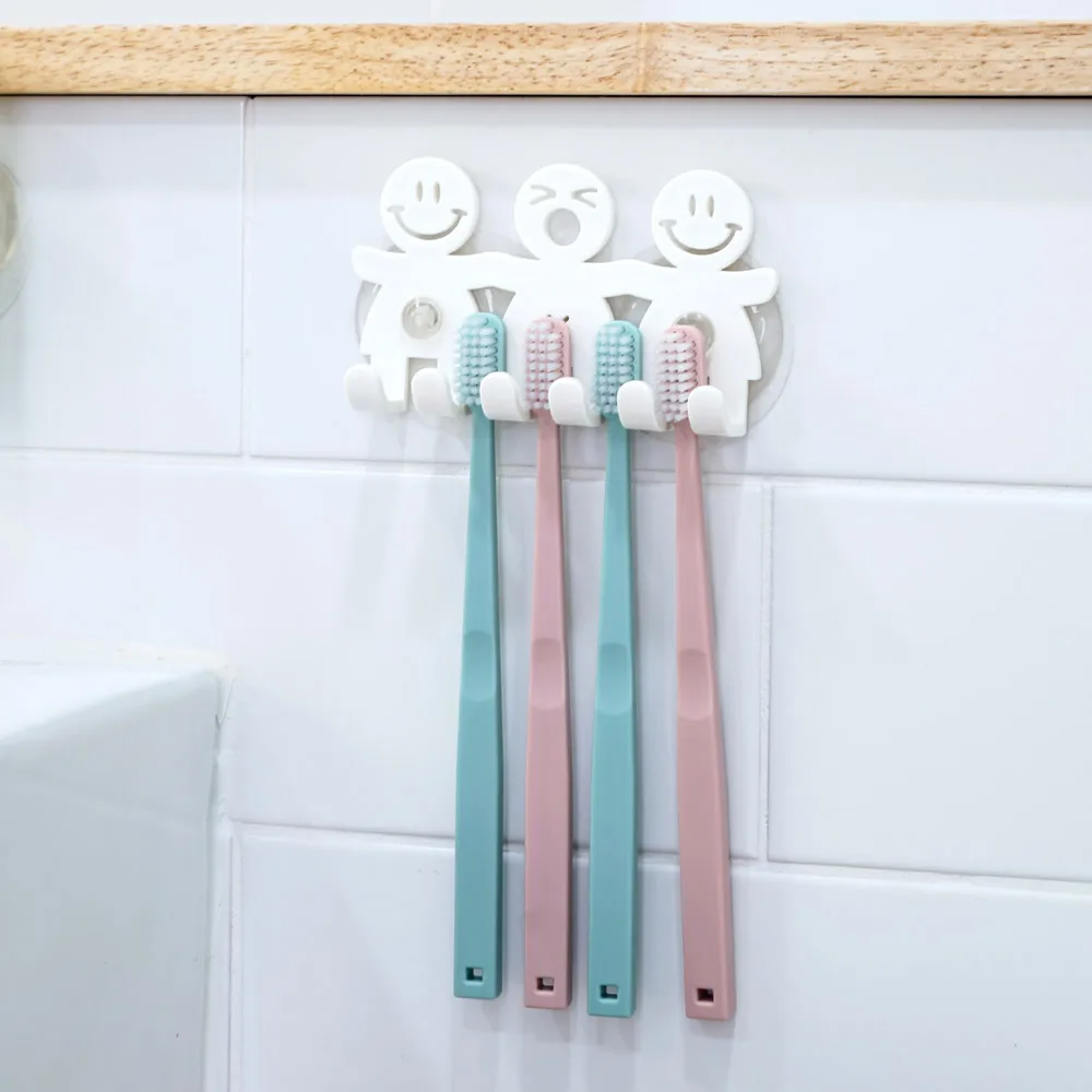 [Made in Korea]Changshin Living Strong Adhesion Smile Toothbrush Holder fun design convenient durable