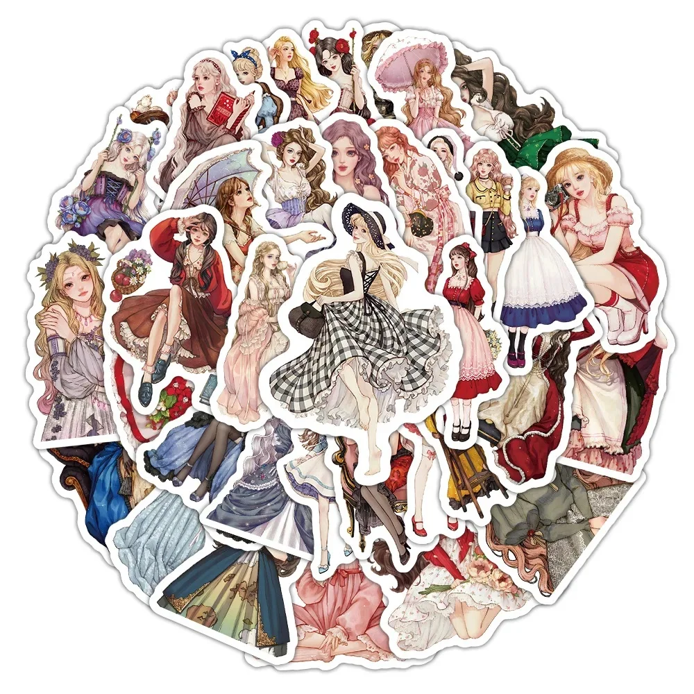 AliExpress GOGOTU 10/30/50PCS Aristocratic Lady Stickers Cartoon Girl Sticker Beauty Girl Graffiti Decoration Laptop Phone Guitar Bike Skateboard