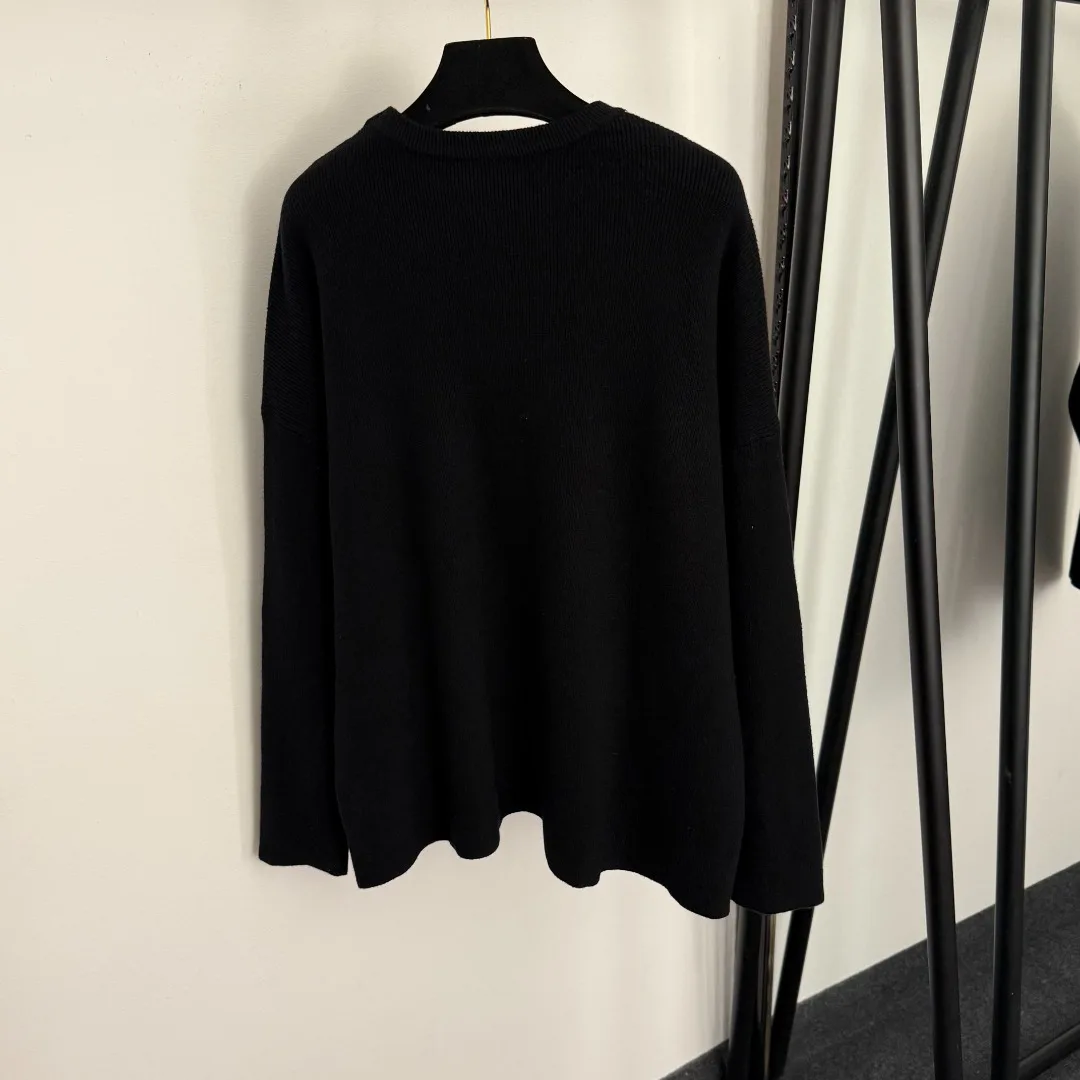 Women's new lazy style knitted suit, hanging neck V-neck long sleeved knitted shirt top+high waisted casual pants