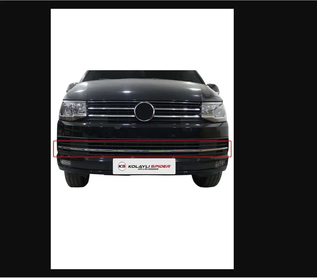 For Volkswagen VW T6 Transporter Chrome Front Bumper Streamer 2015-2023 Models - Chromium Styling Diffuser Spoiler Body Kit Auto