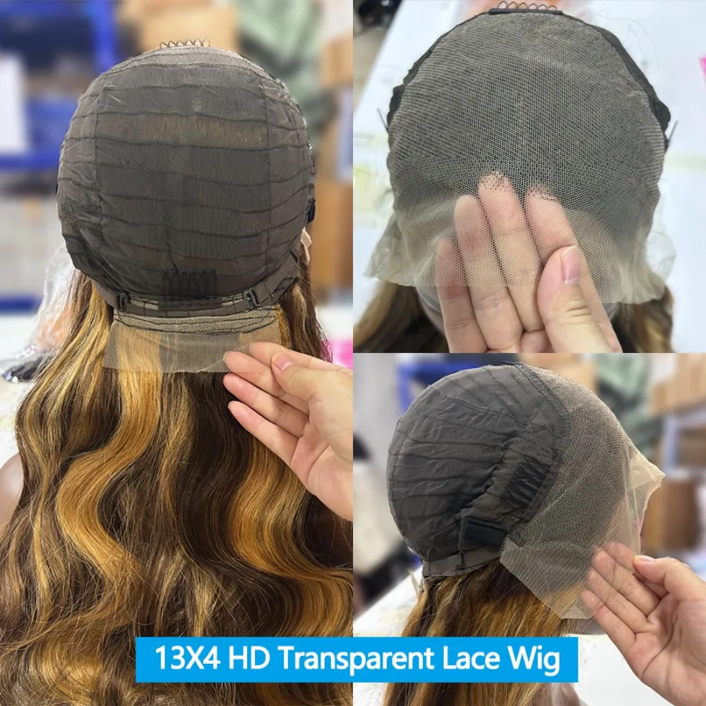 Parrucca con meches a densità 250%, capelli umani, parrucche in capelli umani con onde naturali, 40 pollici, parrucche in capelli umani con frontale HD 13x4, parrucche in capelli umani brasiliani con