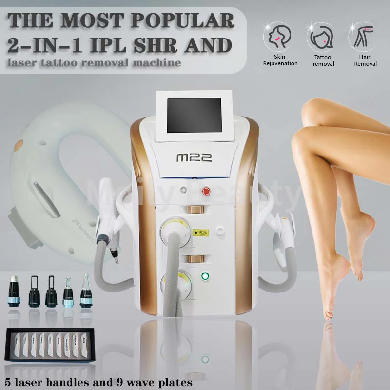 

Professional Portable Nd Yag Laser 2 in 1 M22 IPL OPT Permanent Hair Removal Tattoo Removal Skin Rejuvenation Device For Salon