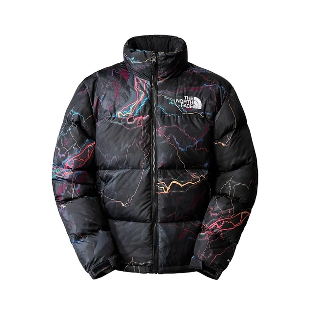 Pukowic male The North Face 1996 Retro Nuptse Jacket TNF Black Trail Glow  Print / L