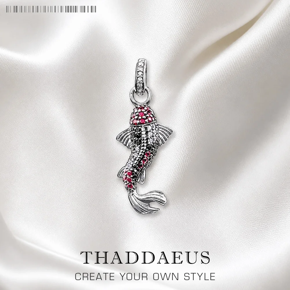 Image of Anhänger, roter Koi-Fisch, brandneuer modischer trendiger Schmuck, Europa-Accessoires, 925er Sterlingsilber, Seelengeschenk für Frau