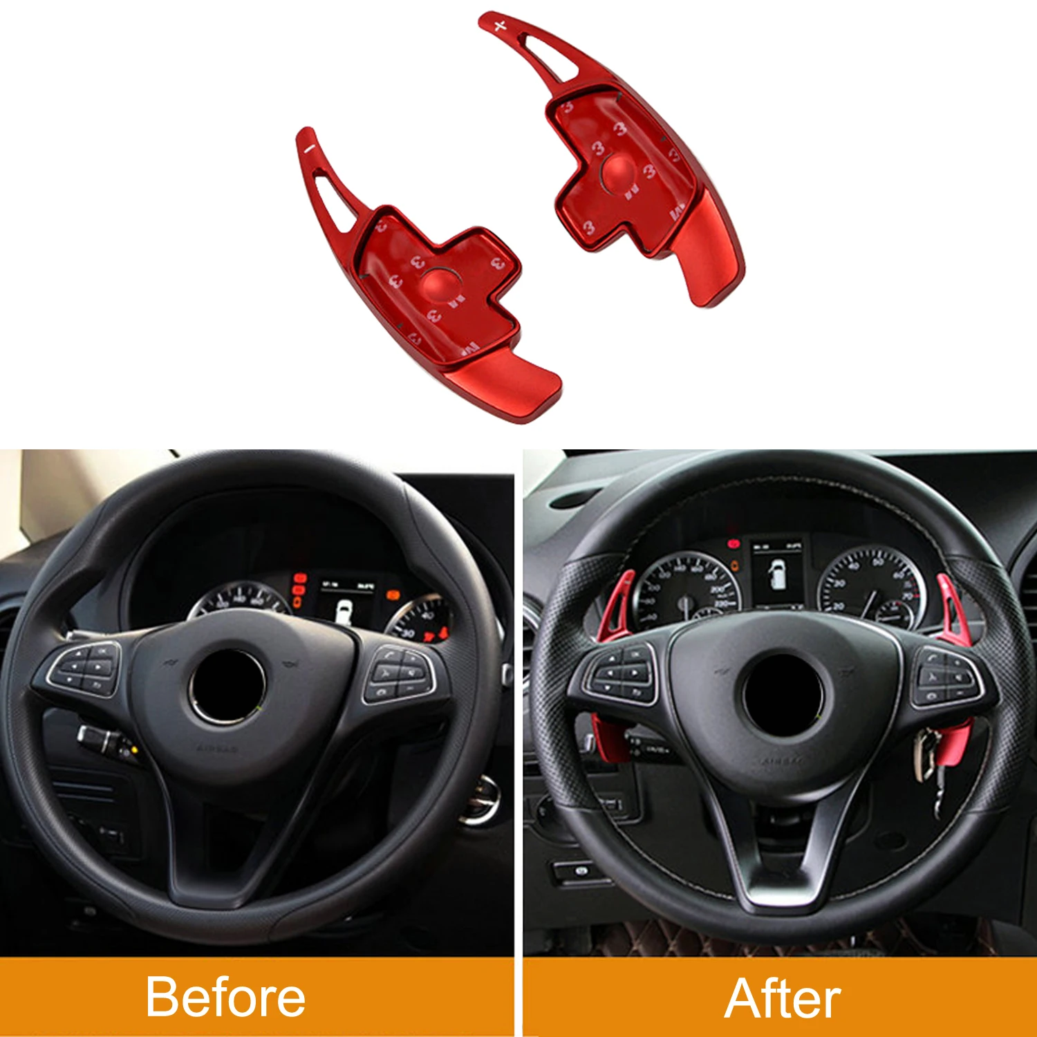 For Mercedes-Benz Vito/ V-Class (W447) 2014-2024 Car Accessories Aluminum Alloy Steering Wheel DSG Paddle Shifters Extension