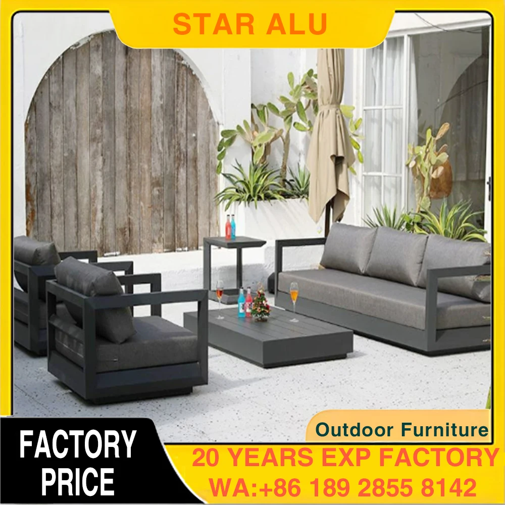 Hot Seller Aluminum Veranda Furniture Garden Outdoor Seating Group Living Room Sofas Patio Terrace Balcony Backyard Outside