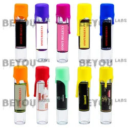 Empty Acrylic Storage Bottle Child Resistant Lock Silicone Cap Colorful Blank Container Custom Strain Laser Sticker Packaging
