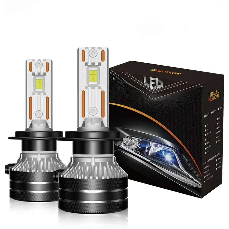 K5C H7 LED 60000LM Reflektory Canbus 8000K H1 H4 H11 9012 HIR2 H8 H9 9005 9006 HB3 HB4 High Power 6000K 5570 CSP Chipy — zdjęcie 2