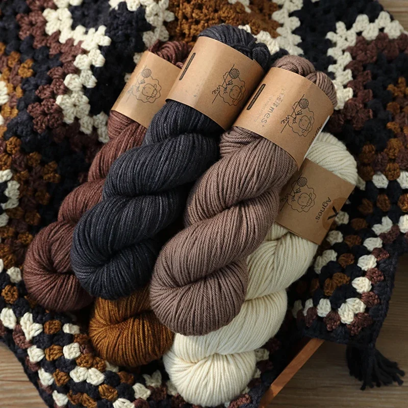 3 stks Breigaren Merinowol Hand Zachte Trui Sjaal Hoed Geweven Regenboog Baby DK Draad 100g/Strand - afbeelding 2