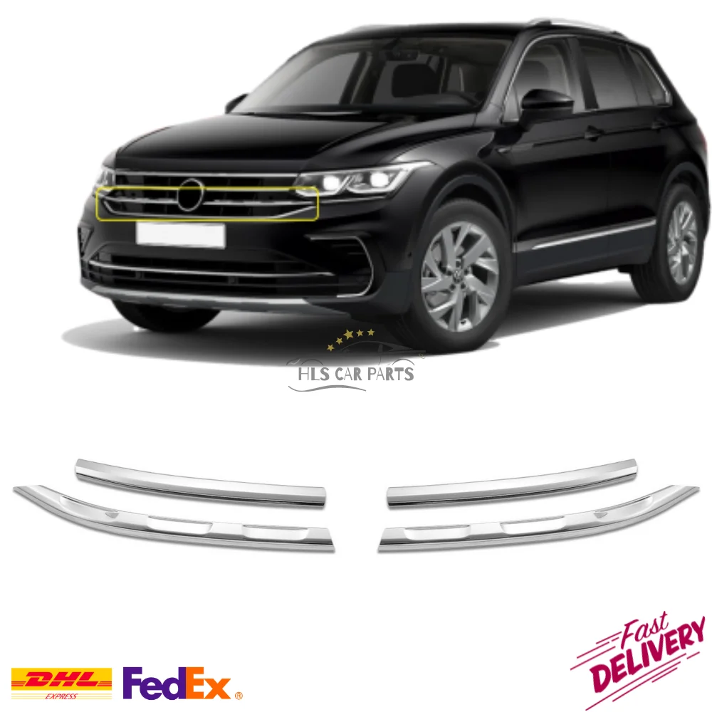 

For Vw Tiguan 2020 Mk2 - Front Bumper Grill Chrome Parts High Quality Aftermarket External Accessories, Tuning, Upgrade, Cars