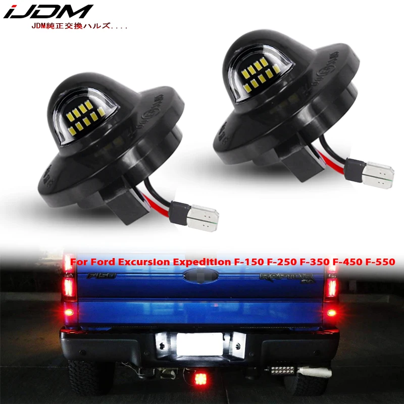 

iJDM OEM-Fit Xenon White Full LED License Plate Light Assembly For Ford F150 F250 F350 F450 Ranger Raptor Explorer Sport Trac