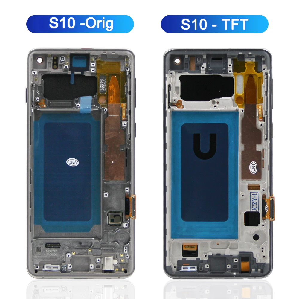 TFT Quality S10 Display with frame for SAMSUNG S10 LCD G973F G973A G973U Display Touch Screen Digitizer Assembly