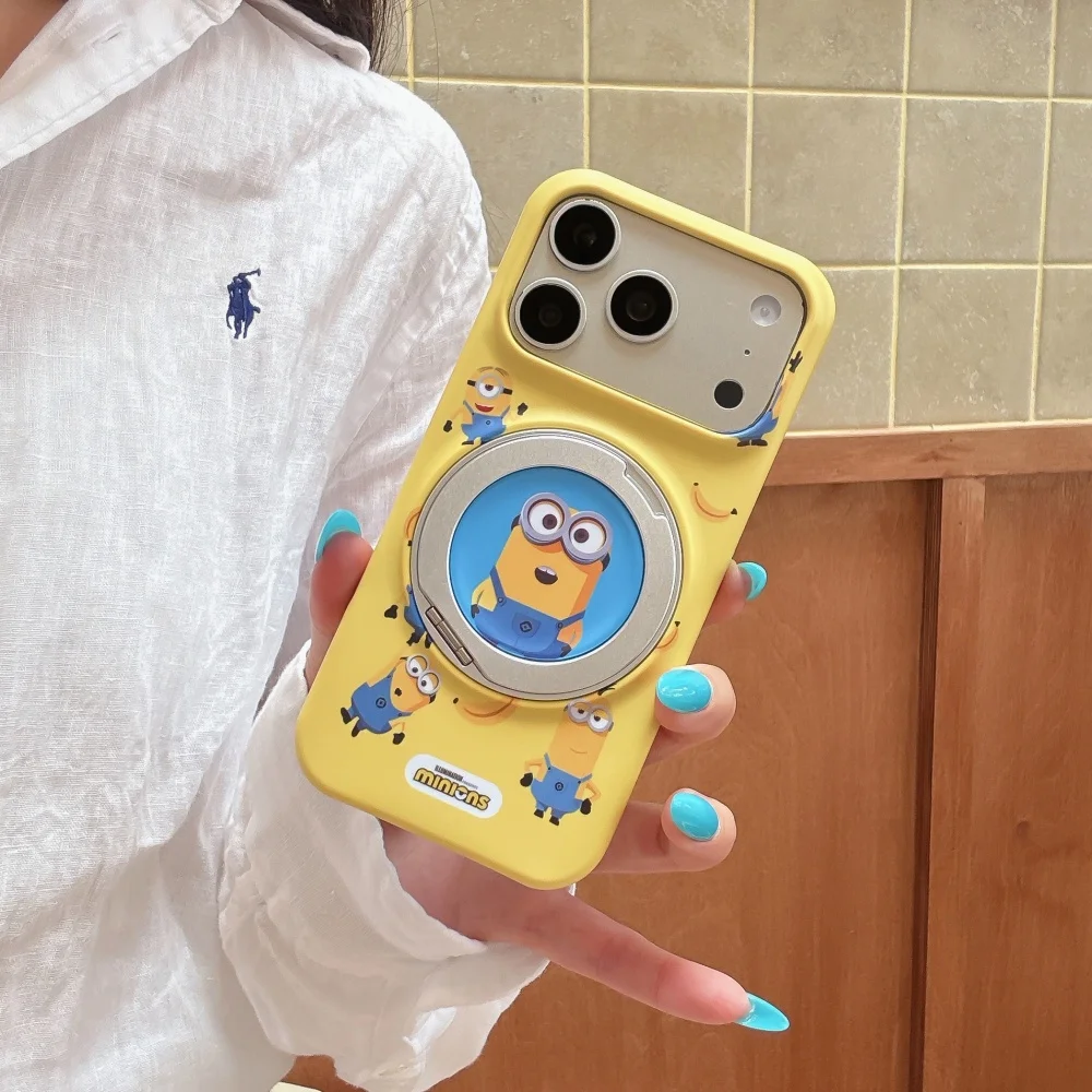 New Korean INS Cute Cartoon Character Phone Case for iPhone 17 16 15 Pro Max 16 Pro Kawaii Shockproof Case with Magnetic Holder