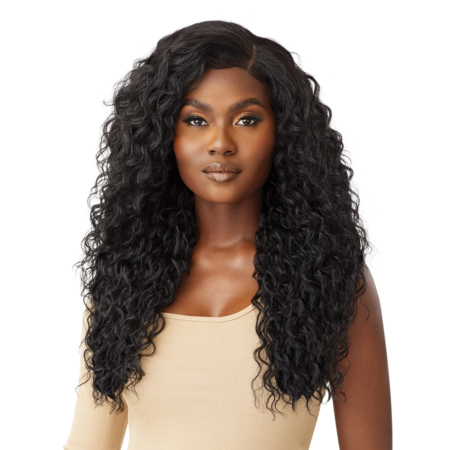 Outre Human Hair Blend Glueless HD 5X5 Lace Closure Wig Malaysian Deep 26