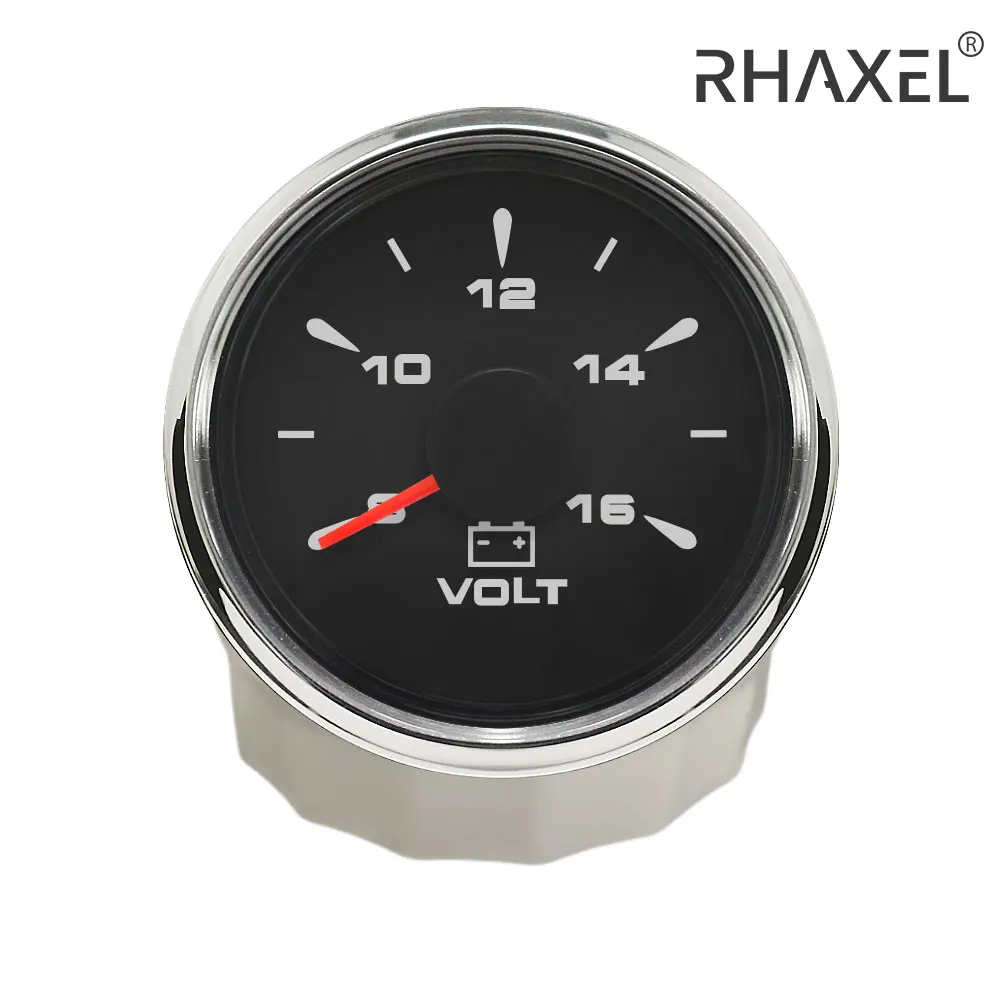 

RHAXEL 52mm 8-16V 18-32V Voltmeter Volt Gauge for Auto Car Motorcycle Boat with 8 Colors Backlights