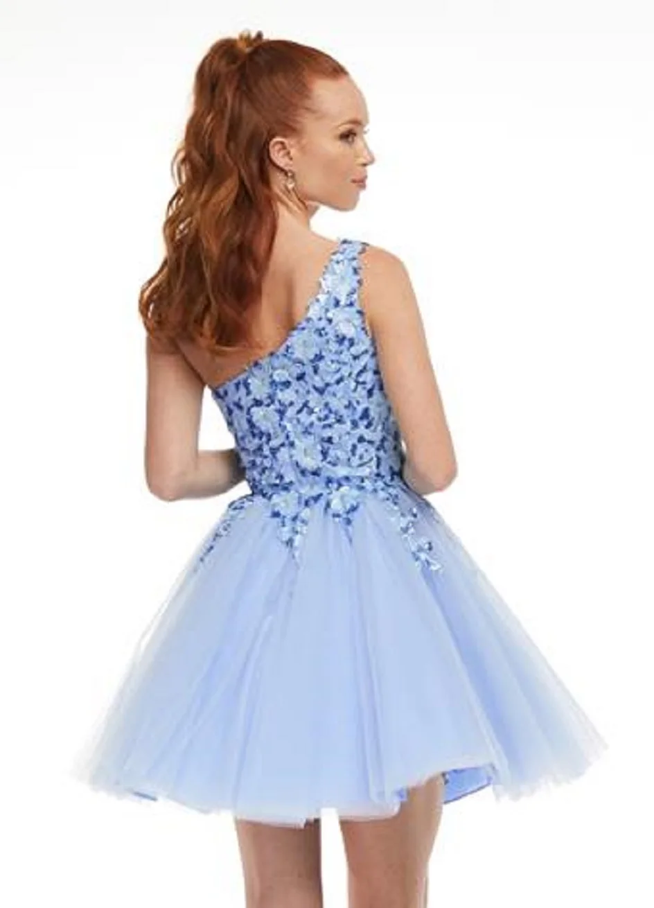 One-shoulder Sparkly Corset Cocktail Dresses Sleeveless Lace Appliques Pleated Backless Homecoming Gowns A-line Short Prom Gowns