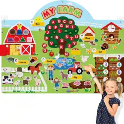 Farm Animals Felt Board Toy Farmhouse Theme Busy Board Early Education Toy Preschool Storytelling Montessori Toy Gifts For Kids