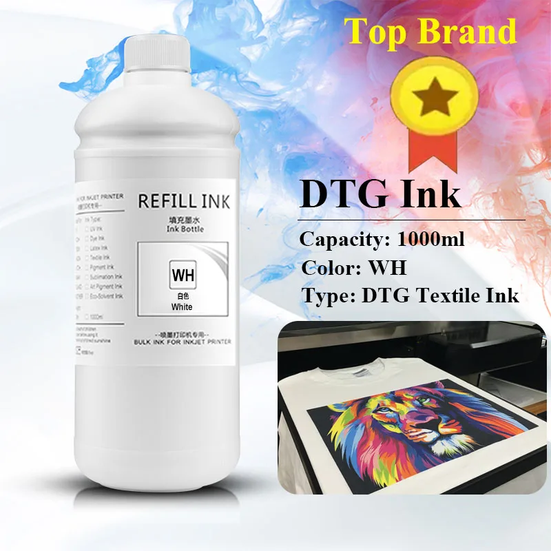 

Текстильные чернила DTG на 1000 мл для головки Epson DX5 DX6 DX7 i3200 для планшетного принтера Epson 3880 3800 1390 1400 L1800 Roland Mimaki DTG