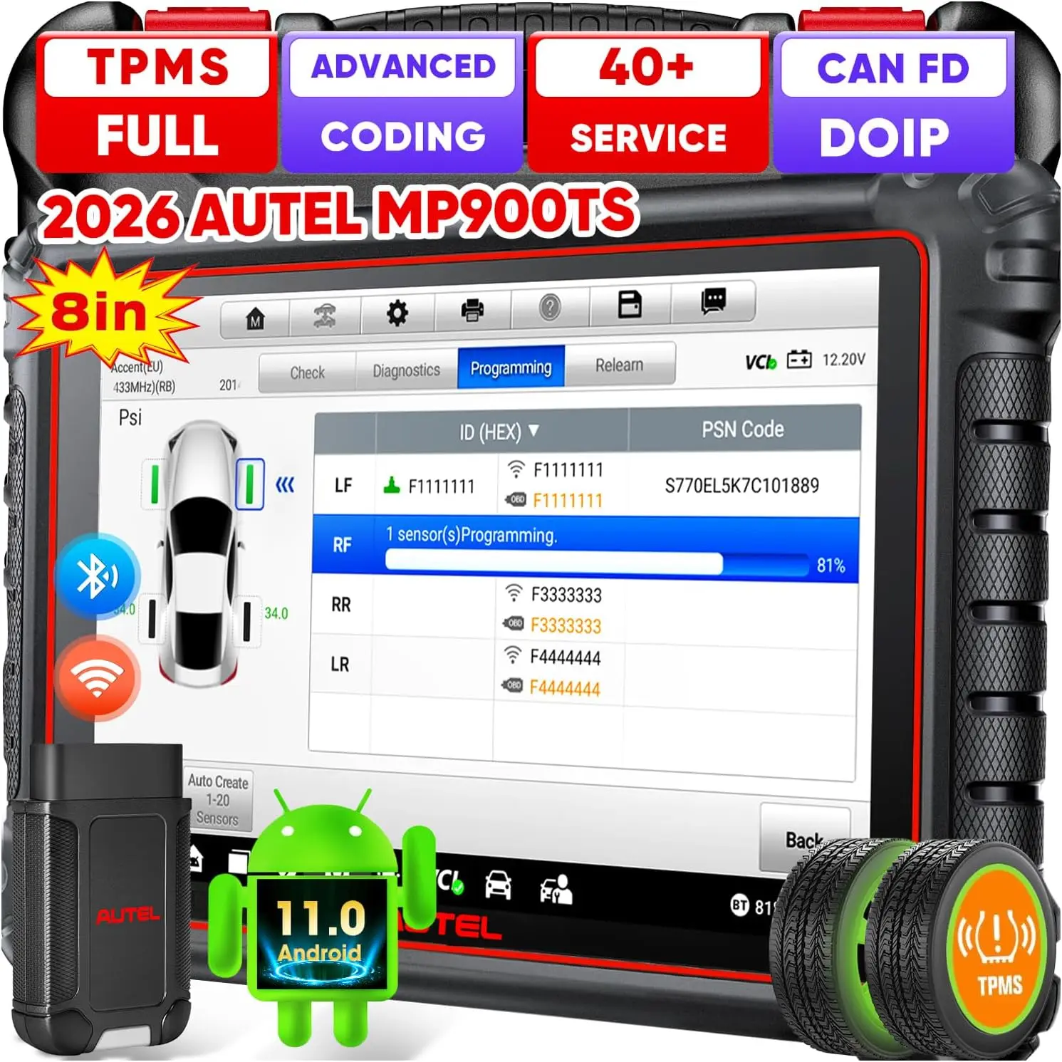 Autel MaxiPRO MP900TS MP900-TS Scanner de diagnostic et outil de programmation TPMS bidirectionnel pour véhicules automobiles CAN FD & DOIP