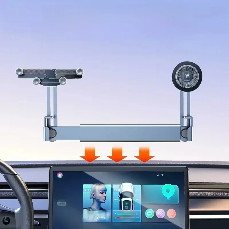 Eary Dwupozycyjny uchwyt samochodowy na telefon Metalowy uchwyt 360 °   Regulowany stojak pasujący do akcesoriów samochodowych Tesla Model 3 Y Highland — zdjęcie produktu 7
