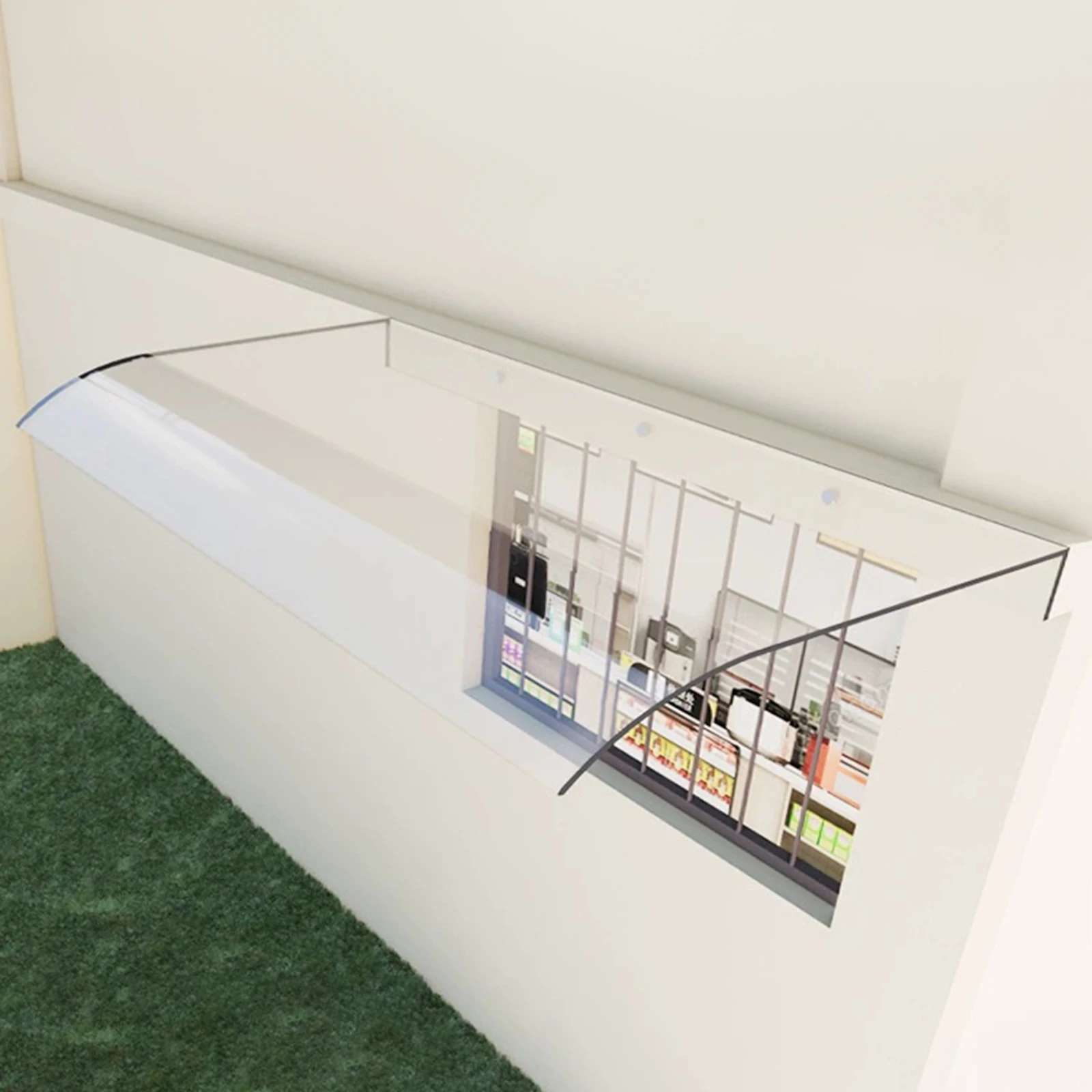 Window Canopy PC Outdoor Porch Awning Sturdy with Screws Door Awning Shade Rain Snow Protection No Brackets Door Canopy