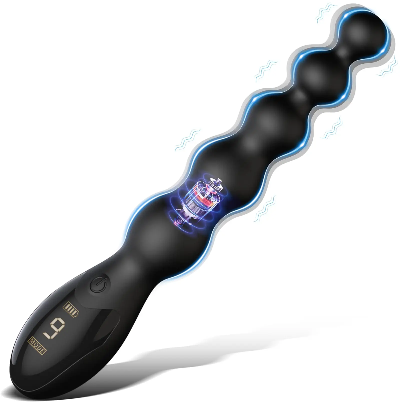 Male Anal Beads Butt Plug - Graduated Anal Vibrator & Prostate Massager with 9 Vibration Modes, Adult Sex Toy for Men