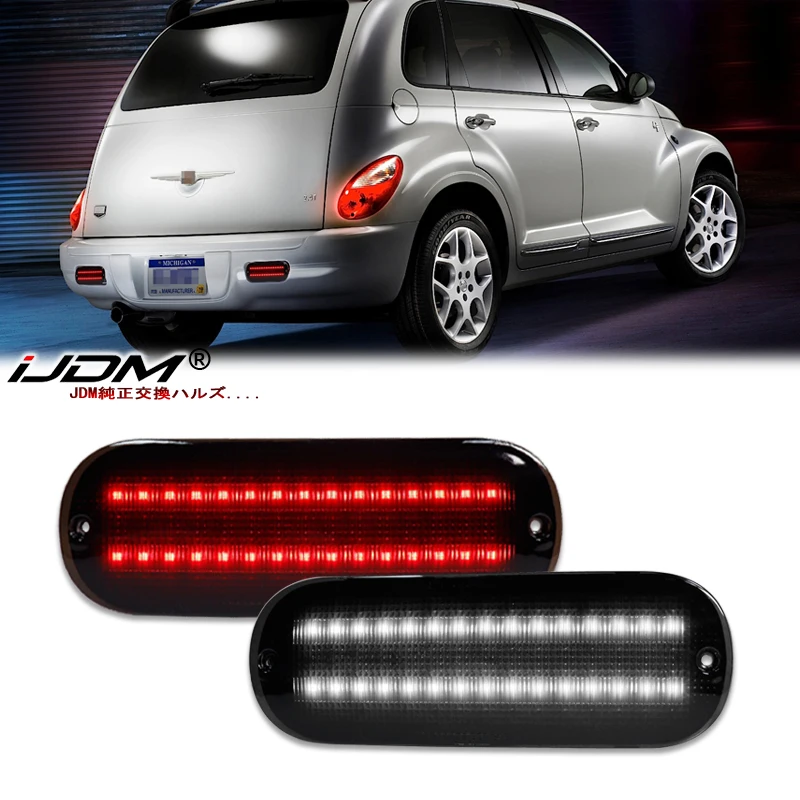 For Chrysler PT Cruiser Rear Bumper Reflector Lights Red Tail Light/Brake &Rear Fog Light as Reverse Light