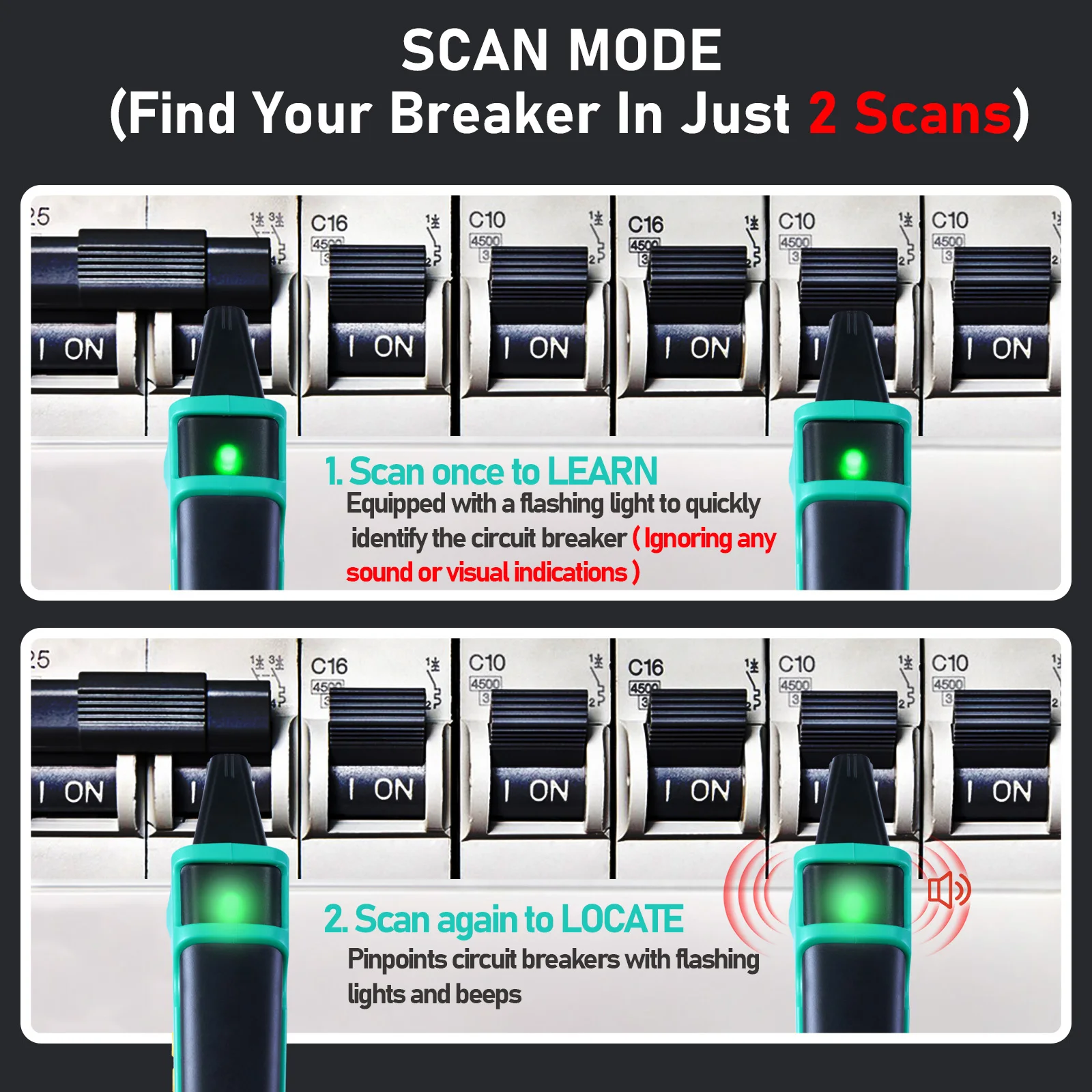 Xin Tester Digital AC Circuit Breaker Finder Tool 90-120V XT-33A NCV/Flashlight Circuit Diagnosis Scanner Tracer