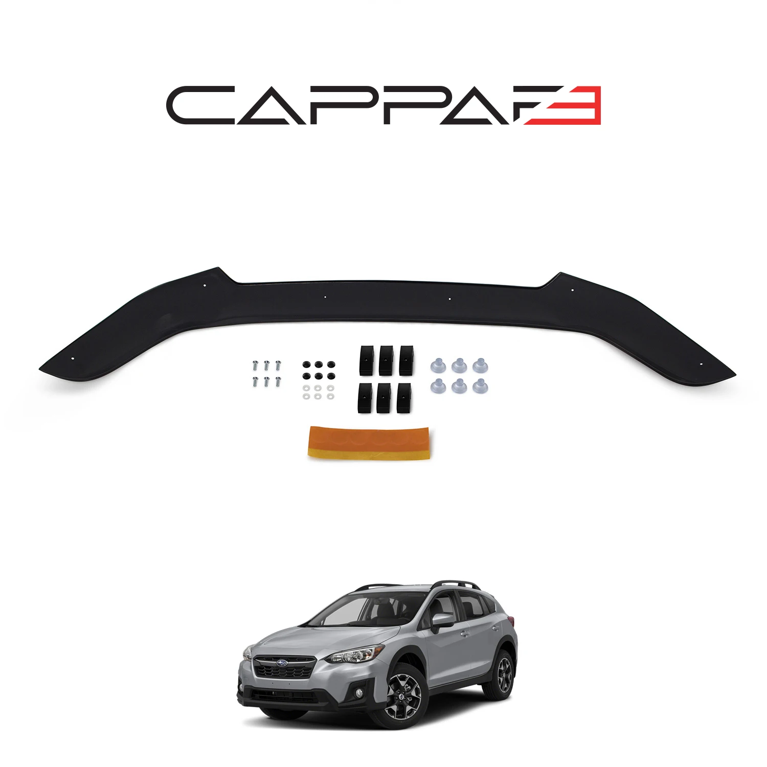 

FOR Subaru XV Front Hood Protection Spoiler 2012 To 2016 Front Bug Shield Hood Deflector Guard Glossy Black -Sporty Racer Wings