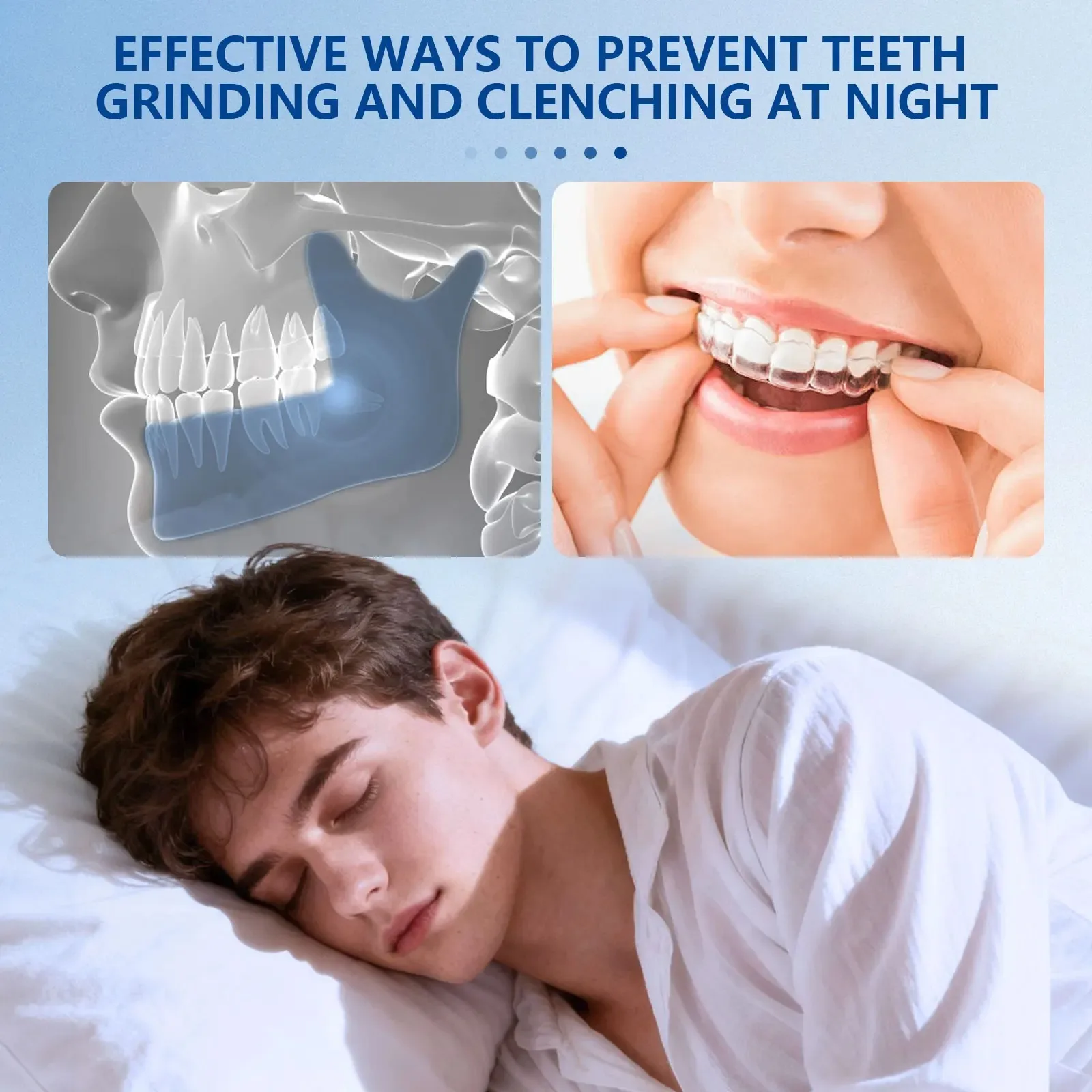6pcs/Box Mouth Guard for Teeth Grinding Anti Snoring Night Guard Moldable Dental Mouthguard Mouthpiece Whitening Tray 6 Pcs Set