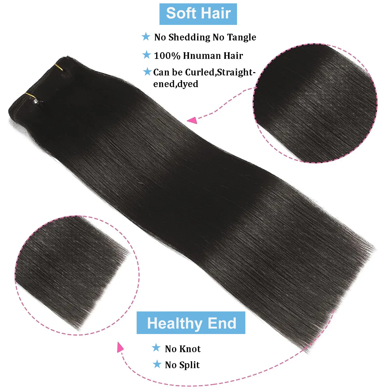 Clip In Hair Extensions Human Hair Brazilian Straight Clip In Natural Black Color Clip Ins Remy Hair 20 22 24 26 Inch For Women