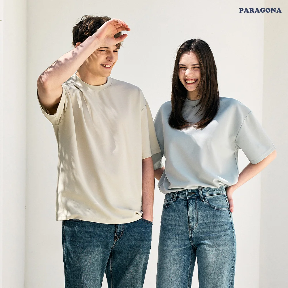 تي شيرت Paragona Unisex Essential Overfit Waffle بأكمام قصيرة و3 مقاسات و6 ألوان #2