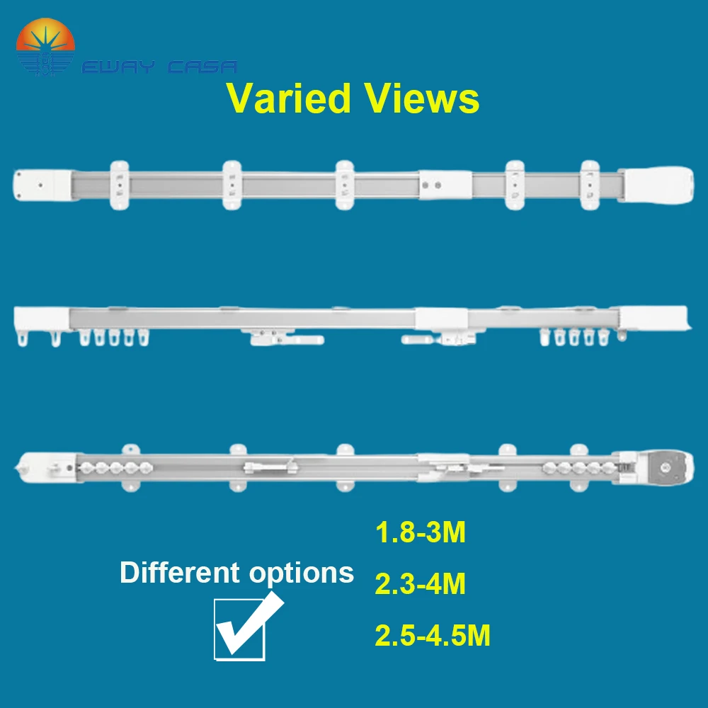EWAY CASA مسارات تلسكوبية ذكية كهربائية للستائر قضيب المسار قابلة للتمديد محرك ستائر واي فاي الحياة المنزلية الذكية MCT-EXT جديد
