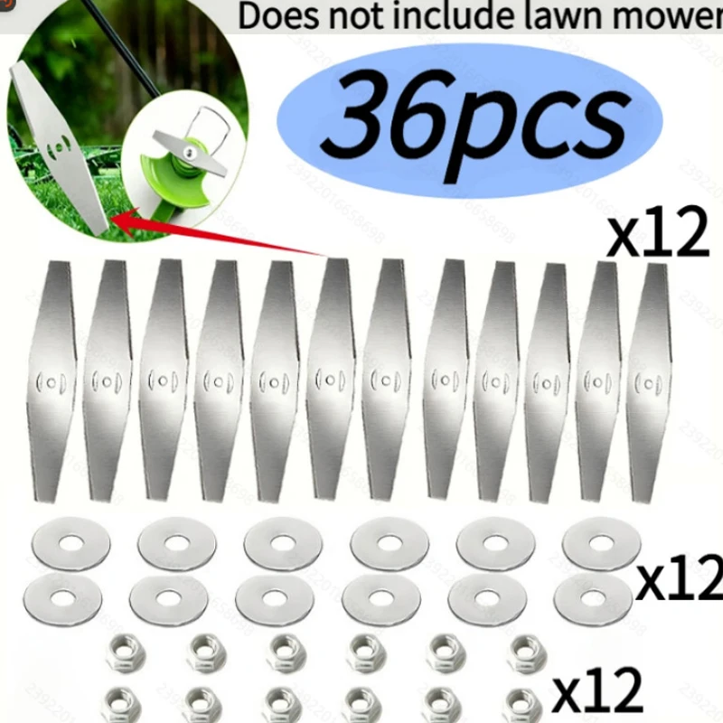 Cordless Lawn Mower Accessories Set Flat Crescent Diamond 3-Tooth Blades Saw Blade Base Kit for Electric Grass Trimmer Edger