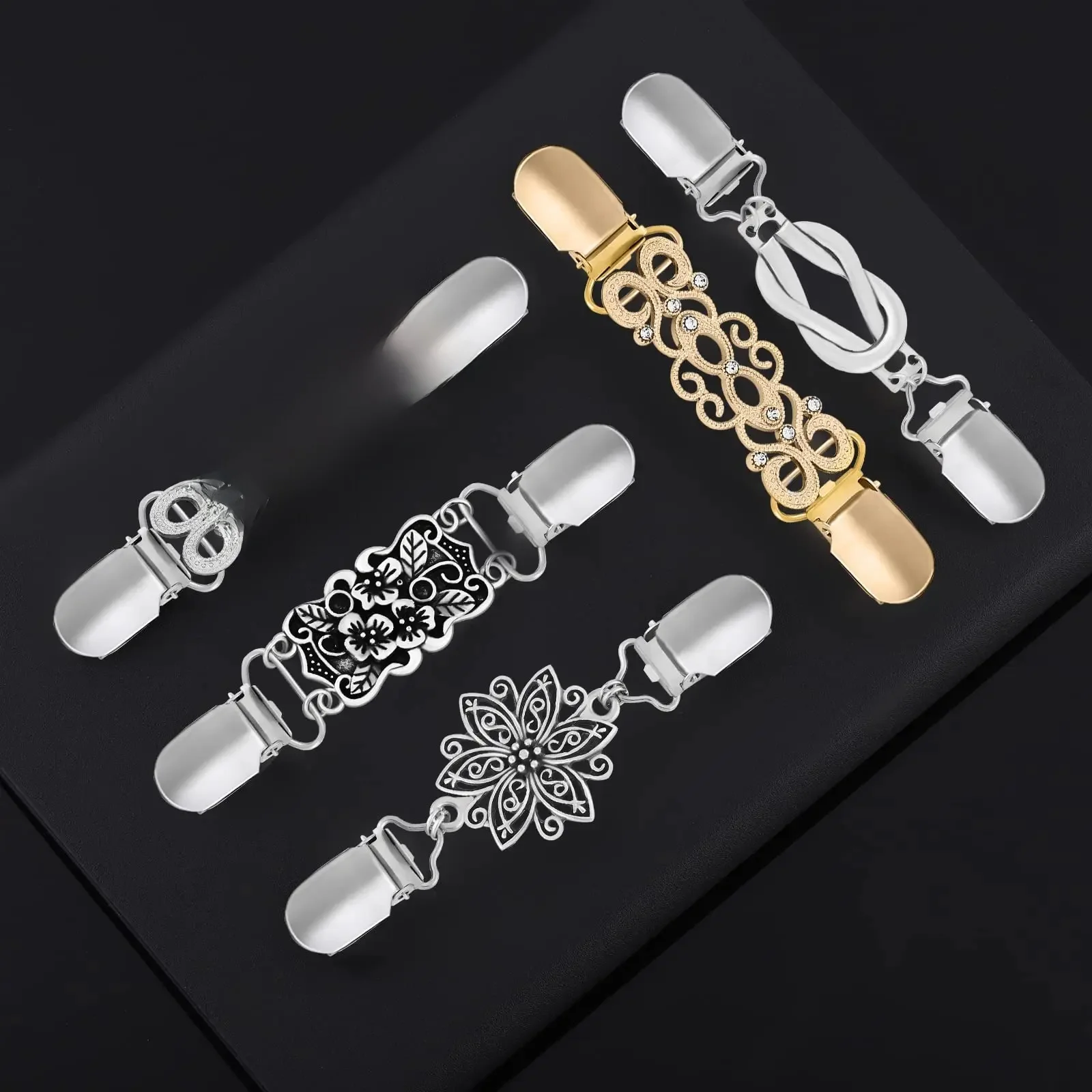 Clips pour robe vintage – Clips pour châle et cardigan floral, épingles à broche pour pulls, chemisiers et accessoires pour robes