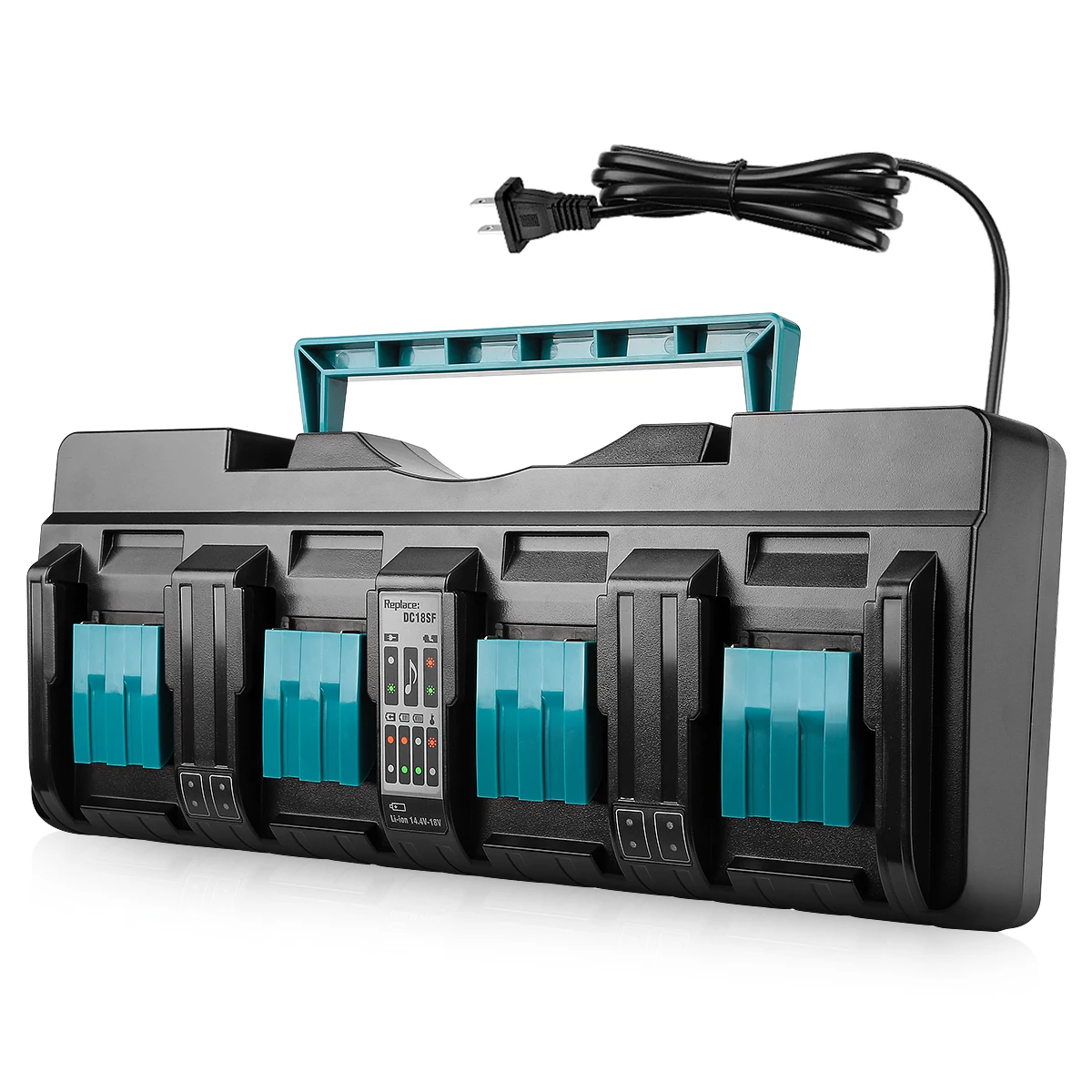 DC18SF 4-Port-Batterieladegerät für Makita 14,4-18V LXT Lithium-Ionen-Akku-Ladestation für Makita 14,4V-18V BL1430 BL1830 BL1850 DC18RE DC18RD DC18RC