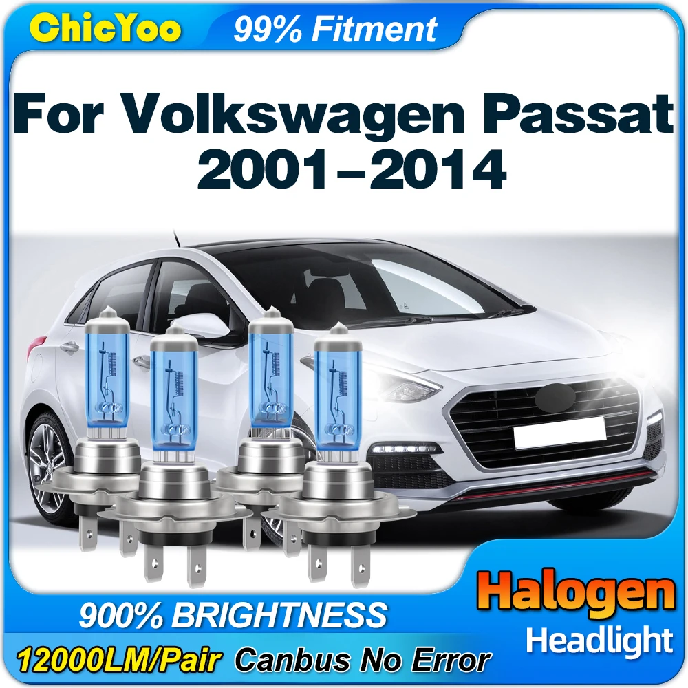 

200W 12V Xenon Halogen Headlight Bulbs 24000LM Auto Headlamps 6000K For Volkswagen Passat 2001-2009 2010 2011 2012 2013 2014