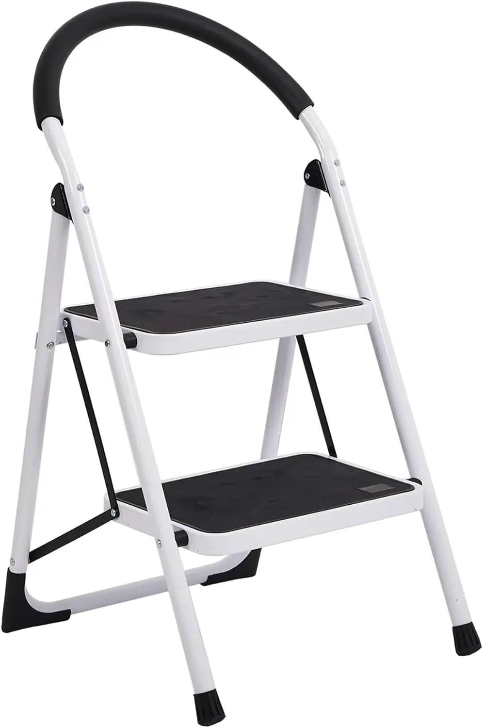 Sturdy Step Ladder Folding Step Stool Heavy Duty Metal Ladders with Handle, 330 lbs Capacity