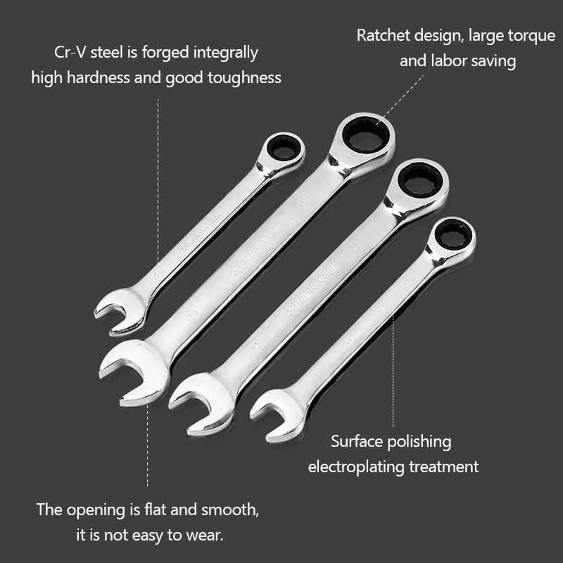 AIRAJ Universal ratchet wrench, twist lock repair hardware, 72-tooth gear ring, versatile, non-slip, durable