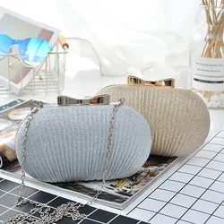 Wedding Bridal Clutch Handbag Rhinestones Clutch Elegant Egg Shoulder Bags Shape Banquet Clutch Purse For Party Girl Women