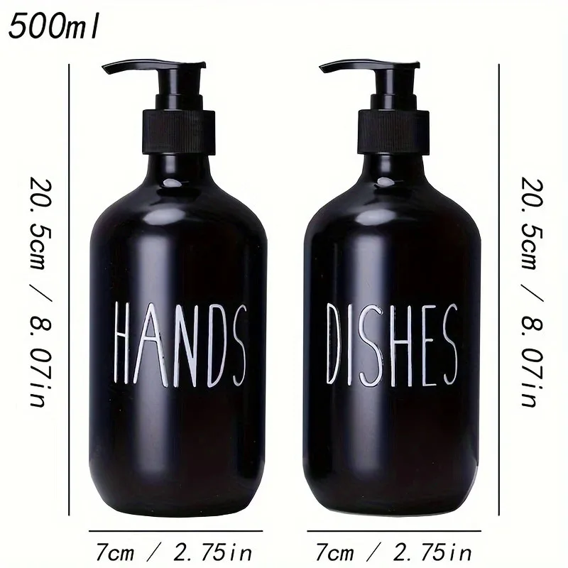 Dispenser di sapone per piatti con pompa in plastica, sapone liquido riutilizzabile shampoo gel doccia bottiglia pressione decorazione bagno 500ml