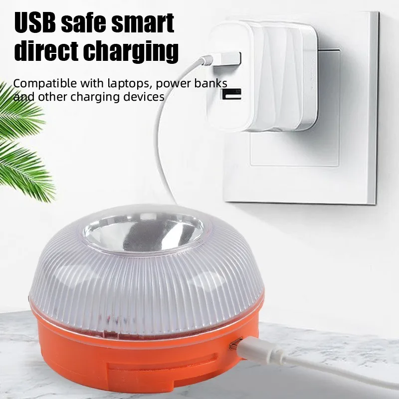 Car Emergency Light Signal Homologated Approved Beacon USB Rechargeable Magnetic Induction Strobe Safety Light Accessory