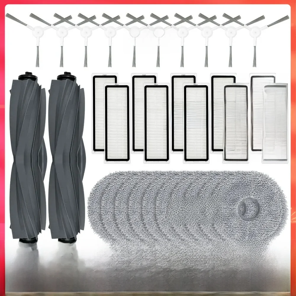 Compatible avec ( Dreame L10 Prime, RLL11GC, L10S Pro, L10 Pro, Xiaomi S10+ ) : accessoires, rouleau, brosse latérale, filtre, serpillière.