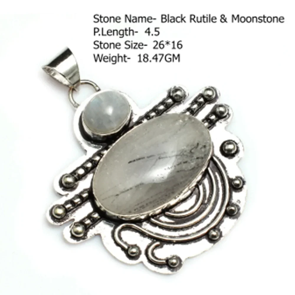 

Genuine Labradorite Moonstone Rutile Onyx Amethyst Emerald Agate Jasper Pendant