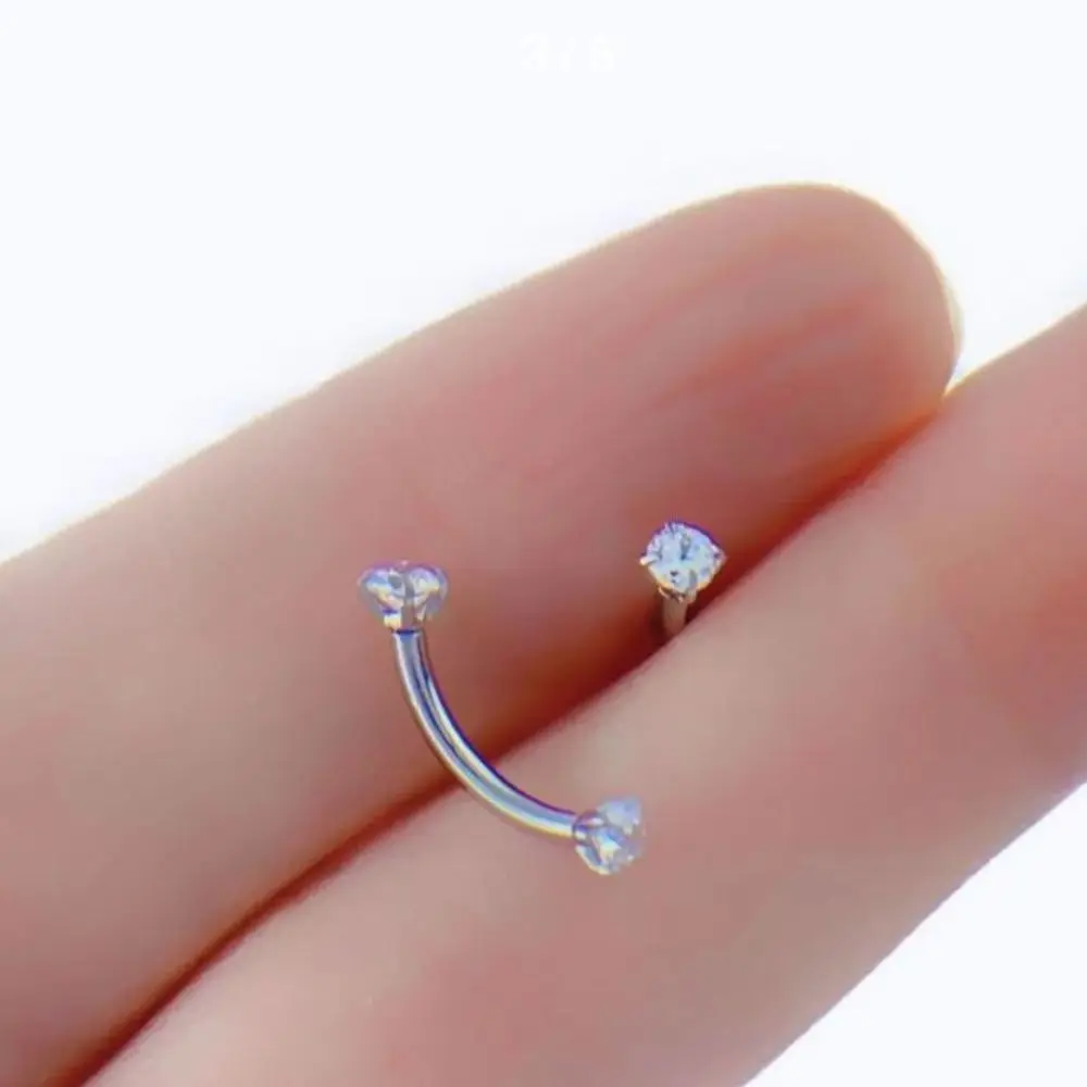 Piercing Curved Zirconia Eyebrow/Tragus/ Cartilage