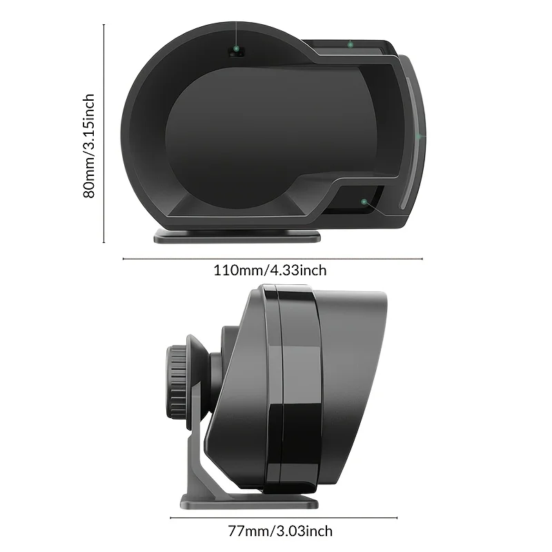 Car HUD Head Up Display OBD+GPS Digital Dashboard LCD Color Screen Gesture Control Ambient Light Speed Display