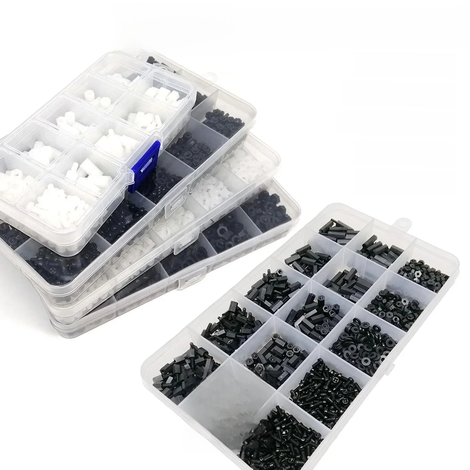 1 doos Plastic Nylon Hex Hexagon Spacer Kolom Standoff Schroef Moer Ring Kit Set voor PCB Moederbord M2 M2.5 M3 M4 Zwart Wit - afbeelding 2