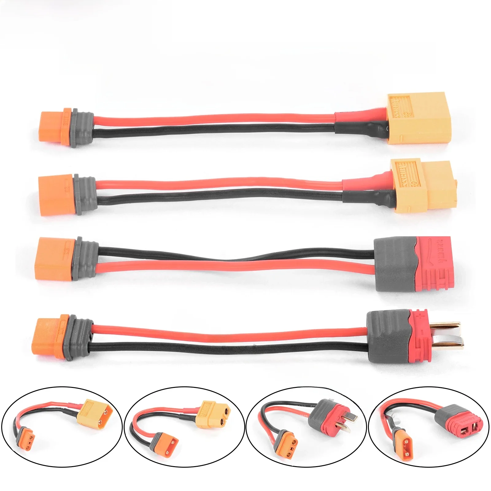 PYFORE IC2 à T/XT60 câble adaptateur de prise batterie ESC câble de connexion pour 1/16 1/18 1/24 LOSI ARRMA RC modèle accessoires de voiture